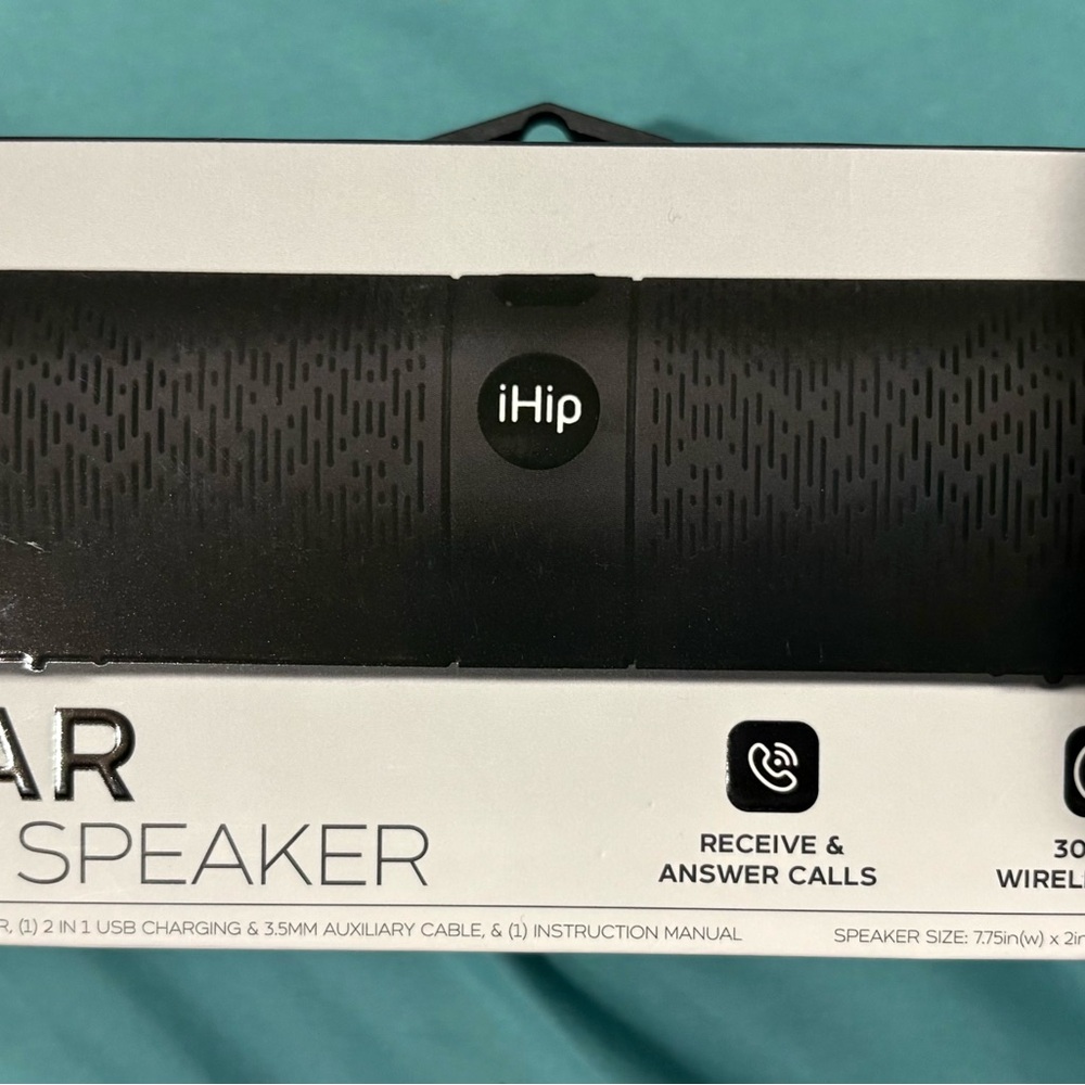h.i.p. Black and Silver Portable Bluetooth Speaker